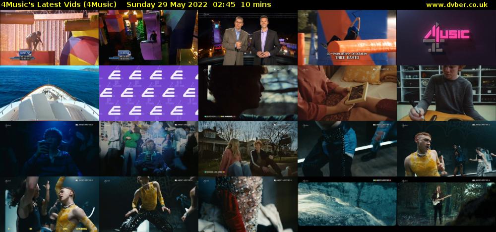 4Music's Latest Vids (4Music) Sunday 29 May 2022 02:45 - 02:55
