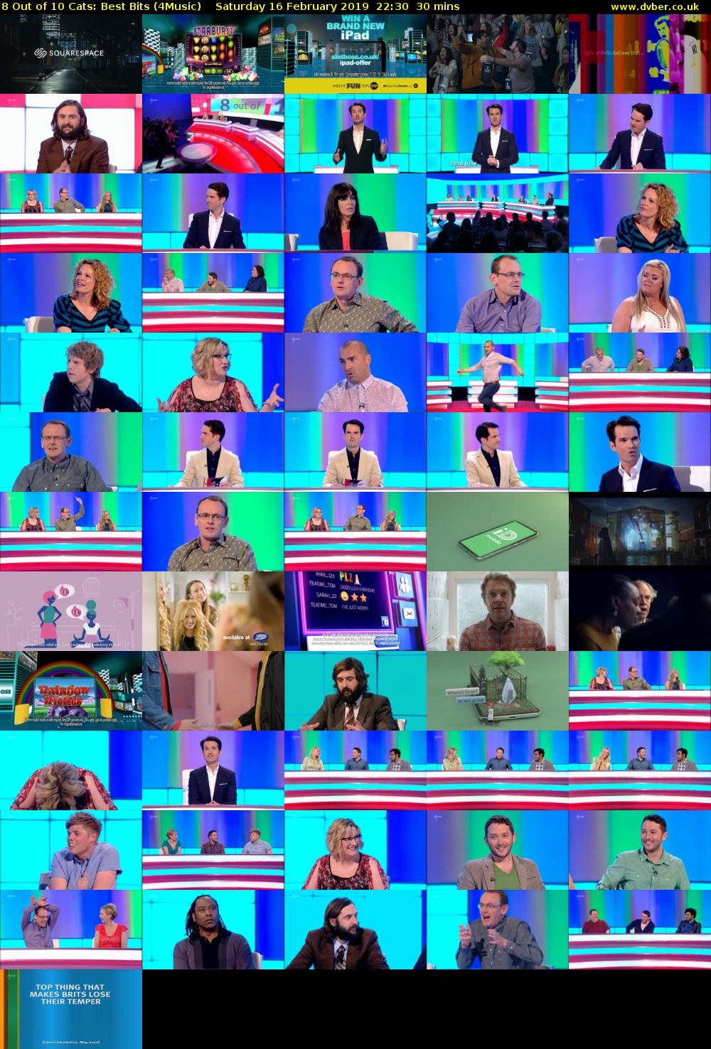 8 Out of 10 Cats: Best Bits (4Music) Saturday 16 February 2019 22:30 - 23:00