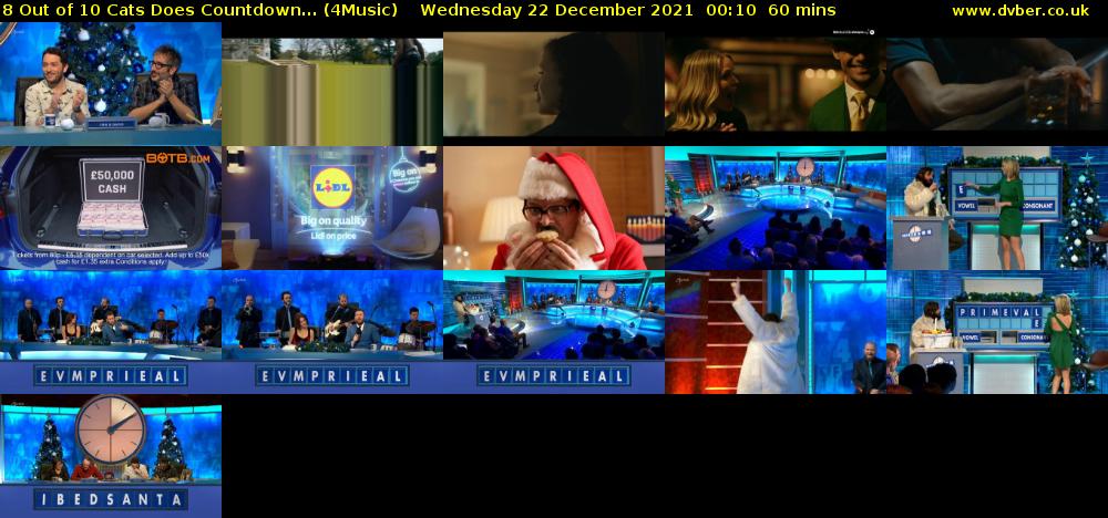 8 Out of 10 Cats Does Countdown... (4Music) Wednesday 22 December 2021 00:10 - 01:10