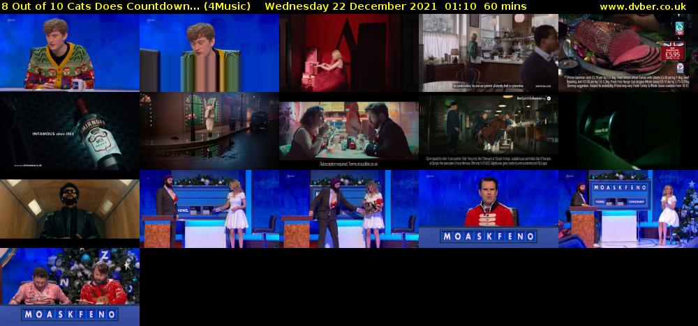 8 Out of 10 Cats Does Countdown... (4Music) Wednesday 22 December 2021 01:10 - 02:10