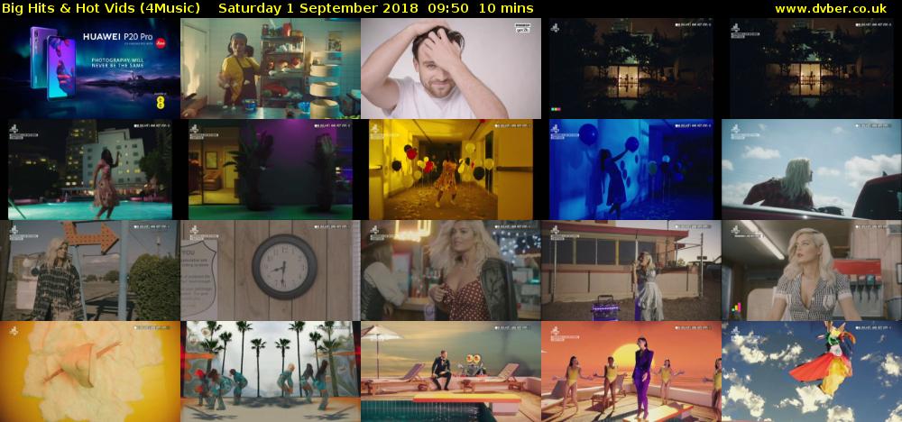 Big Hits & Hot Vids (4Music) Saturday 1 September 2018 09:50 - 10:00
