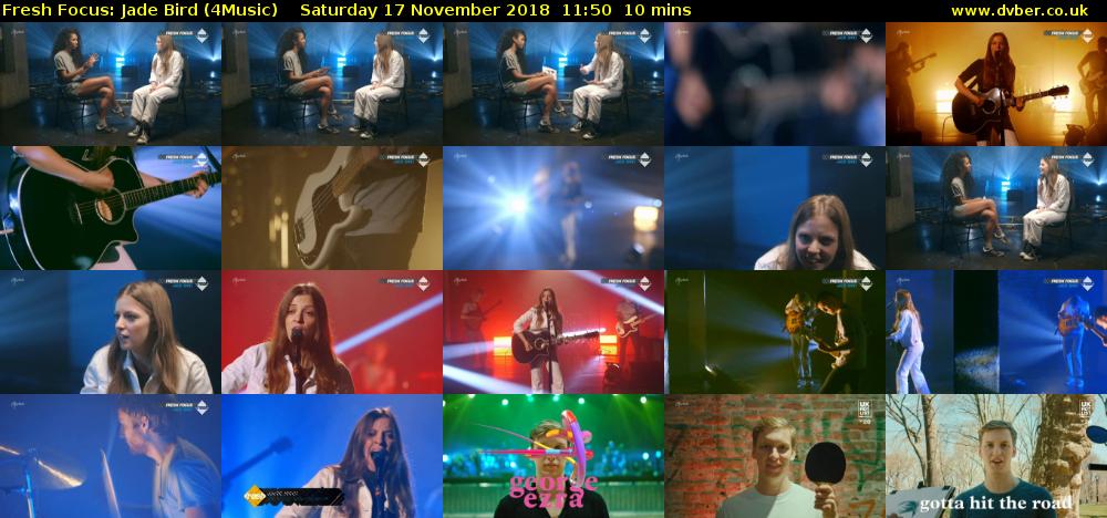 Fresh Focus: Jade Bird (4Music) Saturday 17 November 2018 11:50 - 12:00