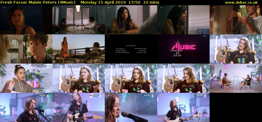 Fresh Focus: Maisie Peters (4Music) Monday 15 April 2019 17:50 - 18:00