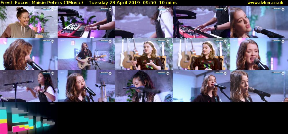 Fresh Focus: Maisie Peters (4Music) Tuesday 23 April 2019 09:50 - 10:00