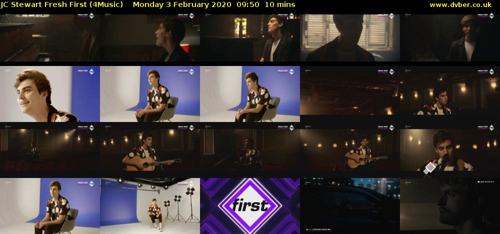 JC Stewart Fresh First (4Music) Monday 3 February 2020 09:50 - 10:00