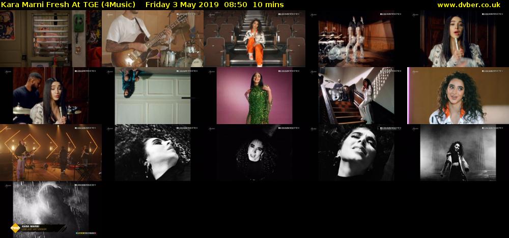 Kara Marni Fresh At TGE (4Music) Friday 3 May 2019 08:50 - 09:00