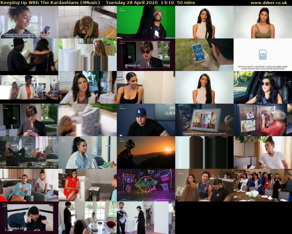 Keeping Up With The Kardashians (4Music) Tuesday 28 April 2020 13:10 - 14:00