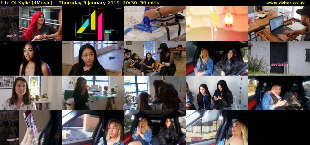 Life Of Kylie (4Music) Thursday 3 January 2019 20:30 - 21:00
