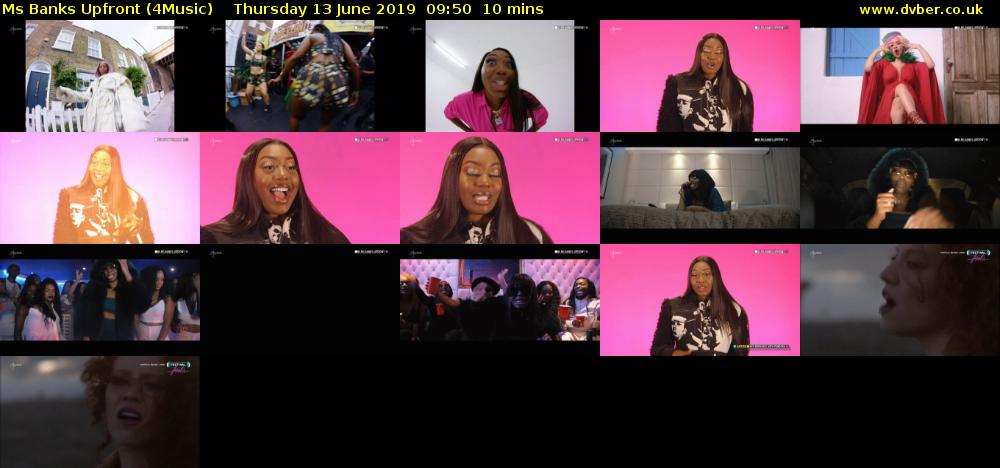 Ms Banks Upfront (4Music) Thursday 13 June 2019 09:50 - 10:00