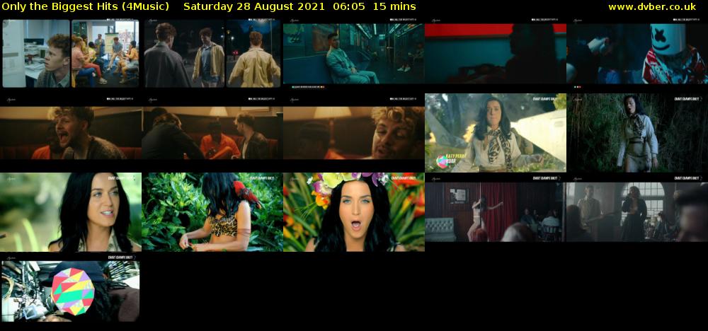 Only the Biggest Hits (4Music) Saturday 28 August 2021 07:05 - 07:20