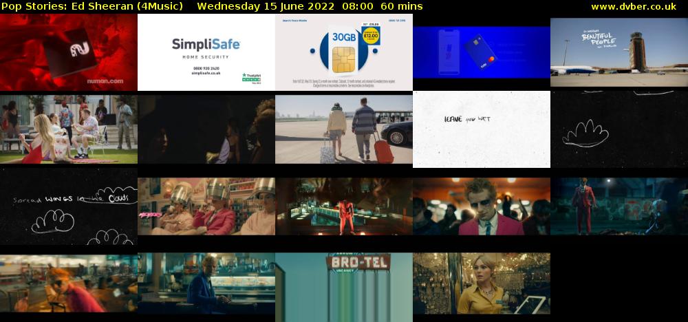 Pop Stories: Ed Sheeran (4Music) Wednesday 15 June 2022 08:00 - 09:00