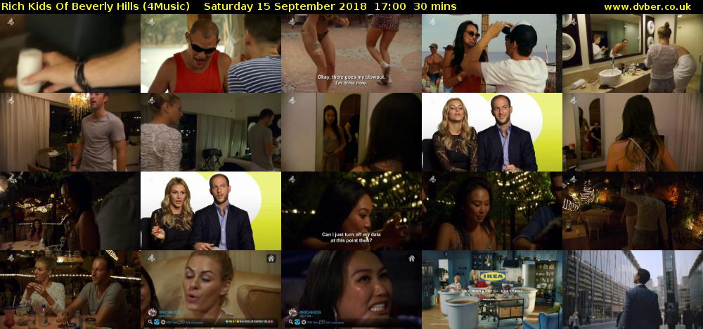 Rich Kids Of Beverly Hills (4Music) Saturday 15 September 2018 17:00 - 17:30