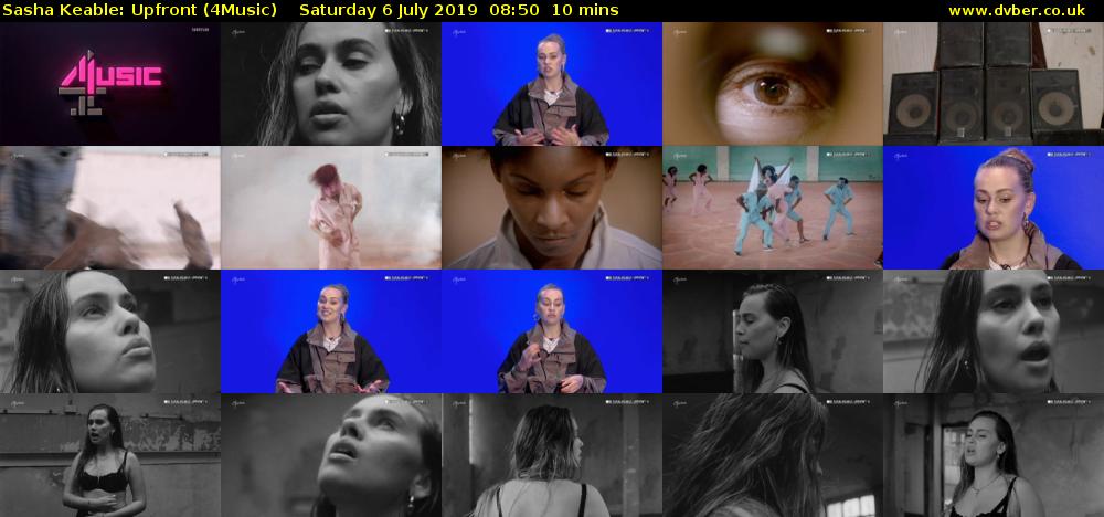 Sasha Keable: Upfront (4Music) Saturday 6 July 2019 08:50 - 09:00