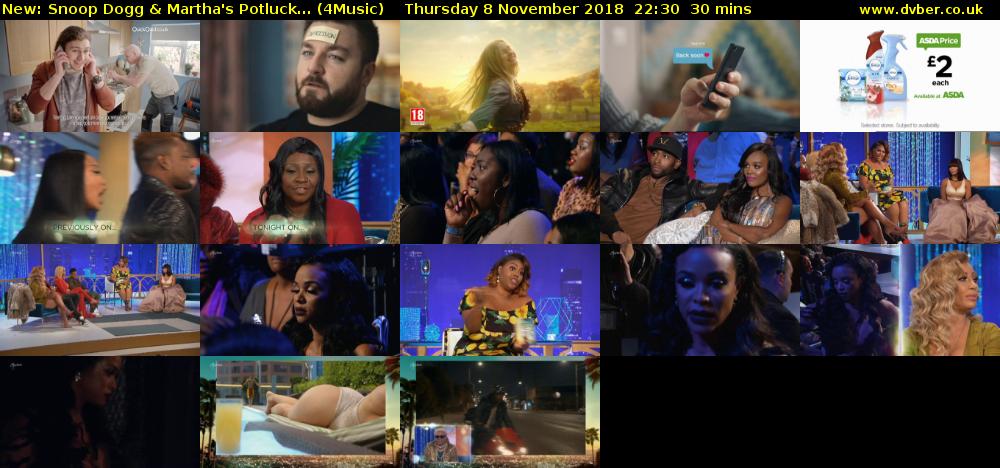 Snoop Dogg & Martha's Potluck... (4Music) Thursday 8 November 2018 22:30 - 23:00