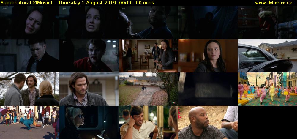Supernatural (4Music) Thursday 1 August 2019 00:00 - 01:00