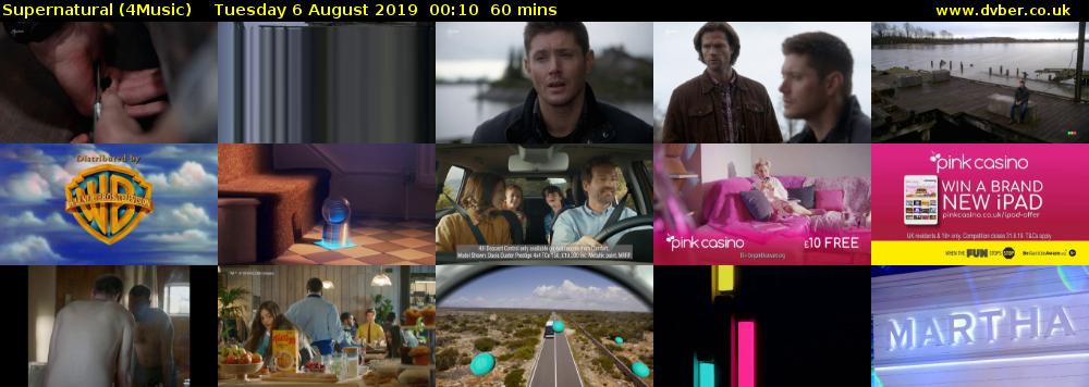 Supernatural (4Music) Tuesday 6 August 2019 00:10 - 01:10