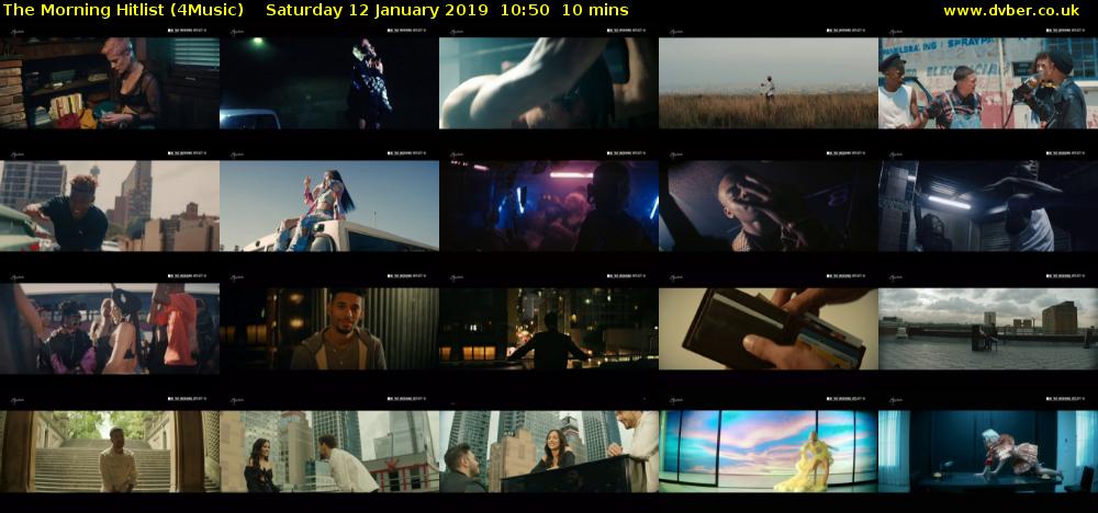 The Morning Hitlist (4Music) Saturday 12 January 2019 10:50 - 11:00