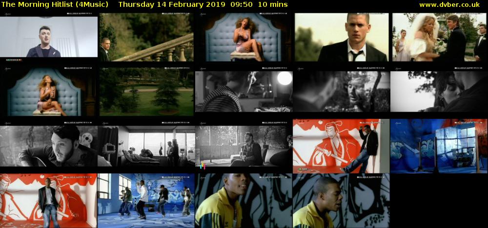 The Morning Hitlist (4Music) Thursday 14 February 2019 09:50 - 10:00