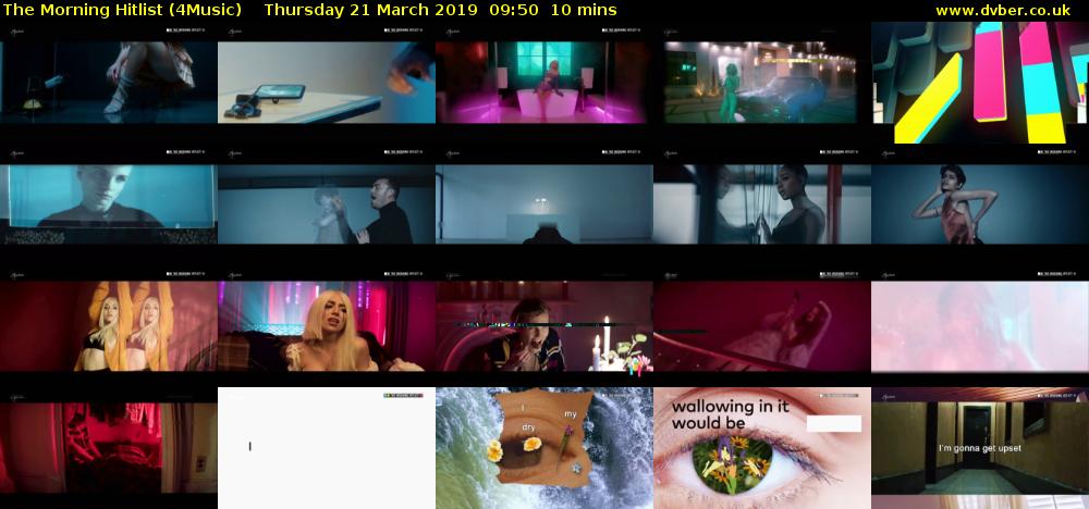 The Morning Hitlist (4Music) Thursday 21 March 2019 09:50 - 10:00