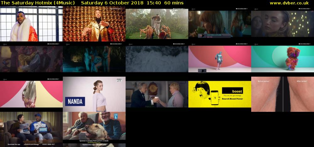 The Saturday Hotmix (4Music) Saturday 6 October 2018 15:40 - 16:40