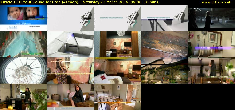 Kirstie's Fill Your House for Free (4seven) Saturday 23 March 2019 09:00 - 09:10