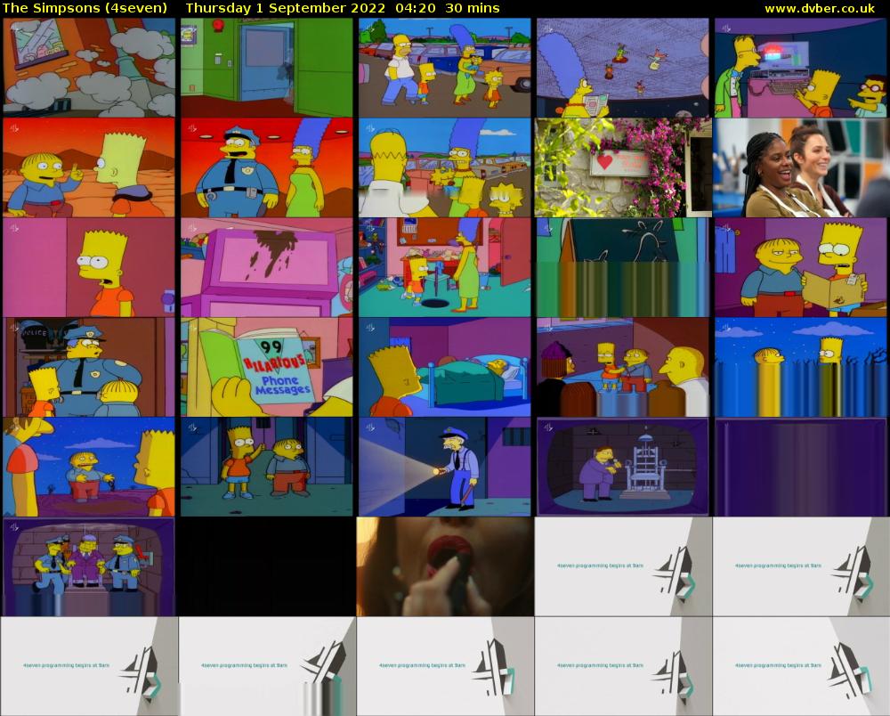 The Simpsons (4seven) Thursday 1 September 2022 04:20 - 04:50
