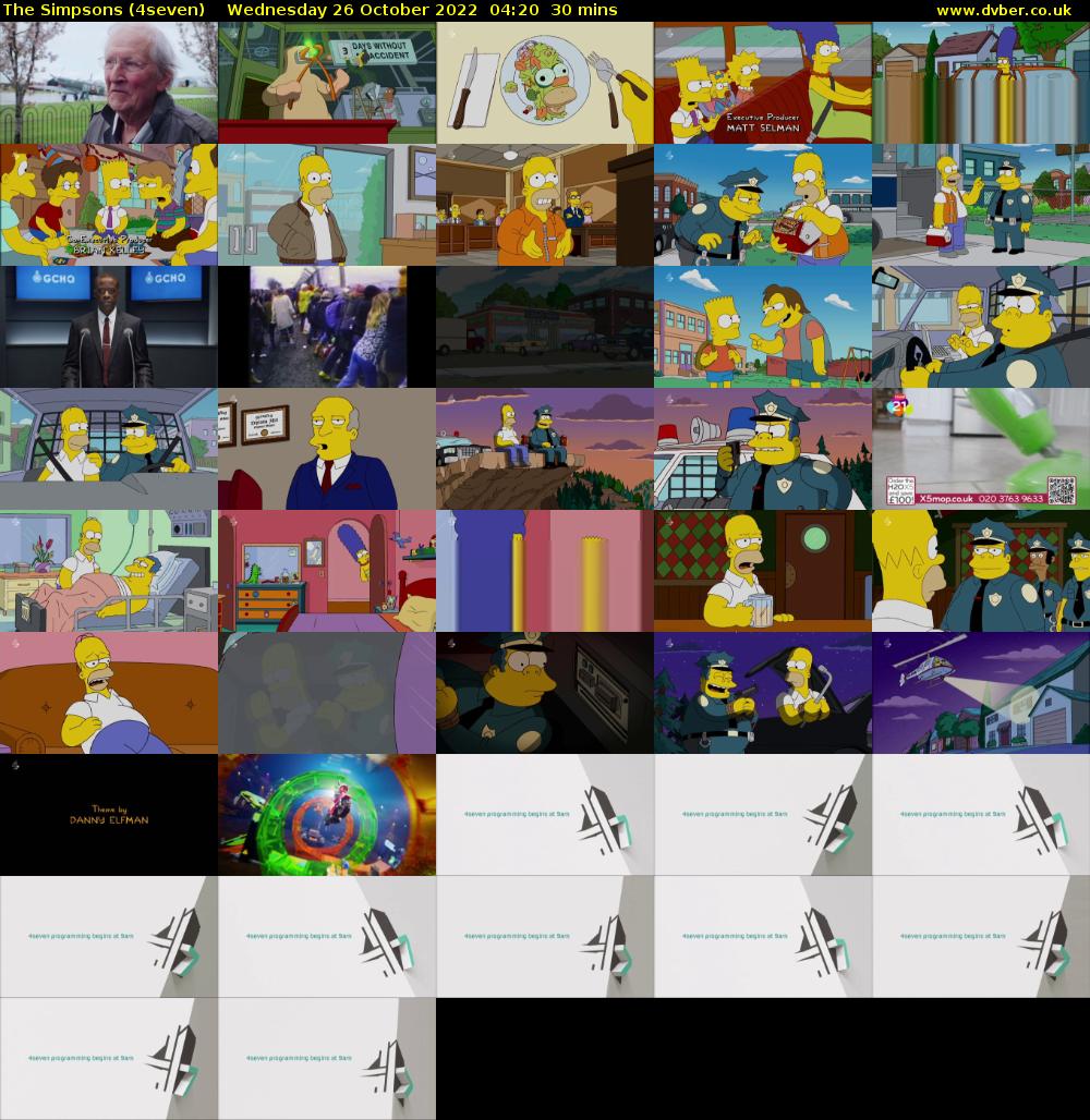 The Simpsons (4seven) Wednesday 26 October 2022 04:20 - 04:50