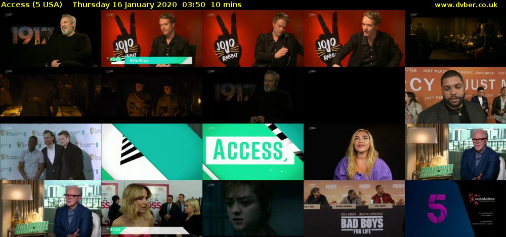 Access (5 USA) Thursday 16 January 2020 03:50 - 04:00