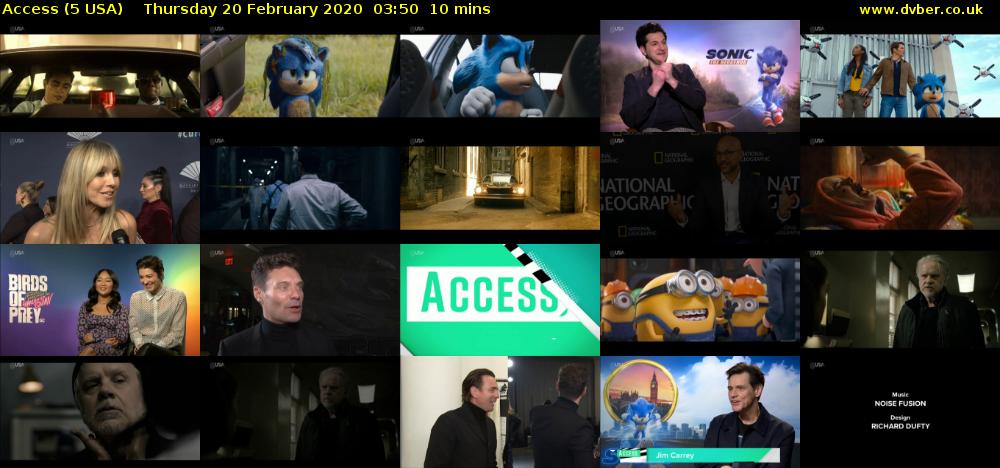 Access (5 USA) Thursday 20 February 2020 03:50 - 04:00