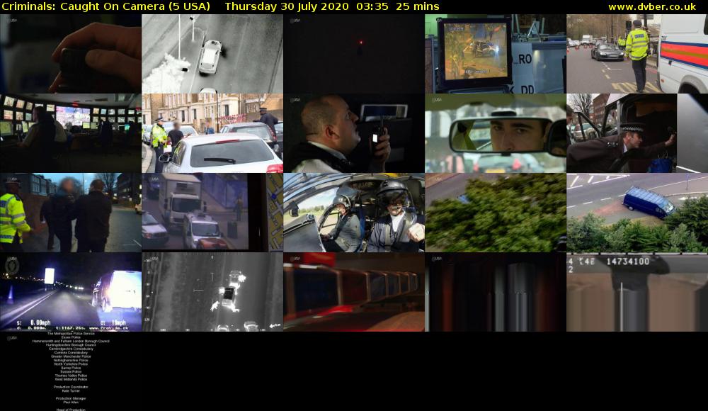 Criminals: Caught On Camera (5 USA) Thursday 30 July 2020 03:35 - 04:00