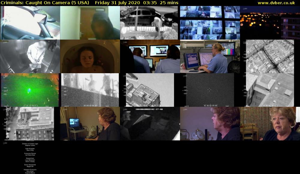 Criminals: Caught On Camera (5 USA) Friday 31 July 2020 03:35 - 04:00