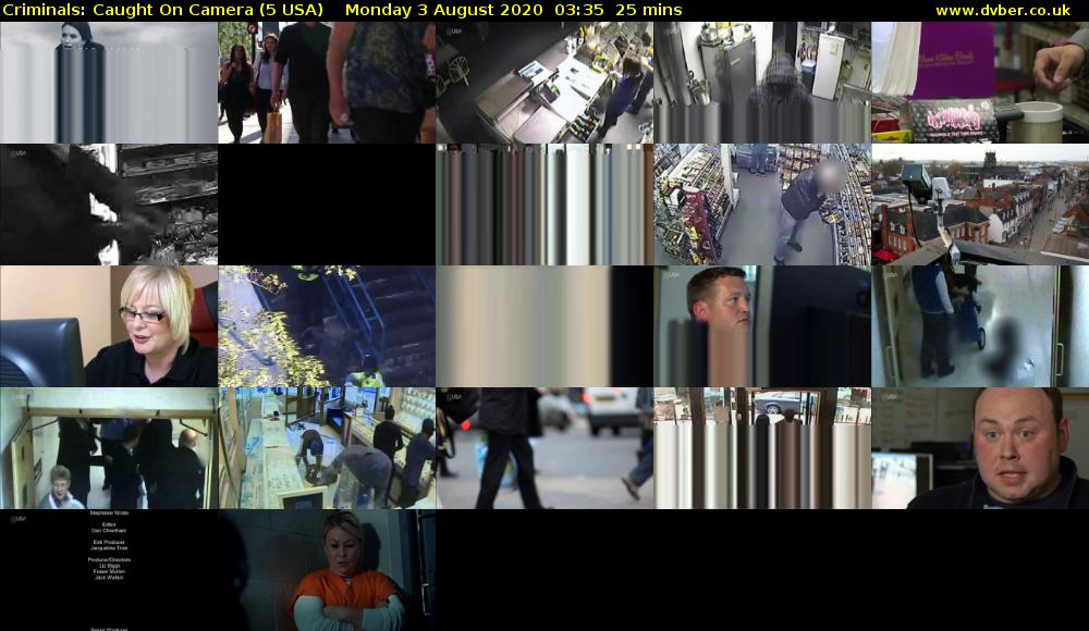 Criminals: Caught On Camera (5 USA) Monday 3 August 2020 03:35 - 04:00