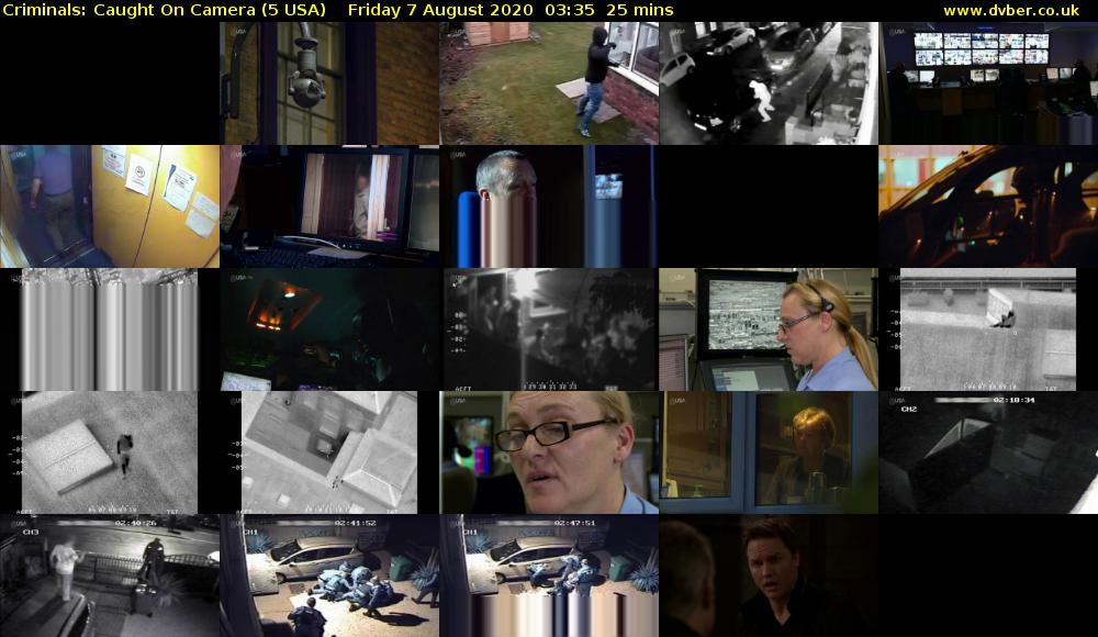 Criminals: Caught On Camera (5 USA) Friday 7 August 2020 03:35 - 04:00