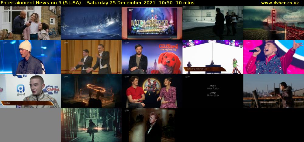 Entertainment News on 5 (5 USA) Saturday 25 December 2021 10:50 - 11:00
