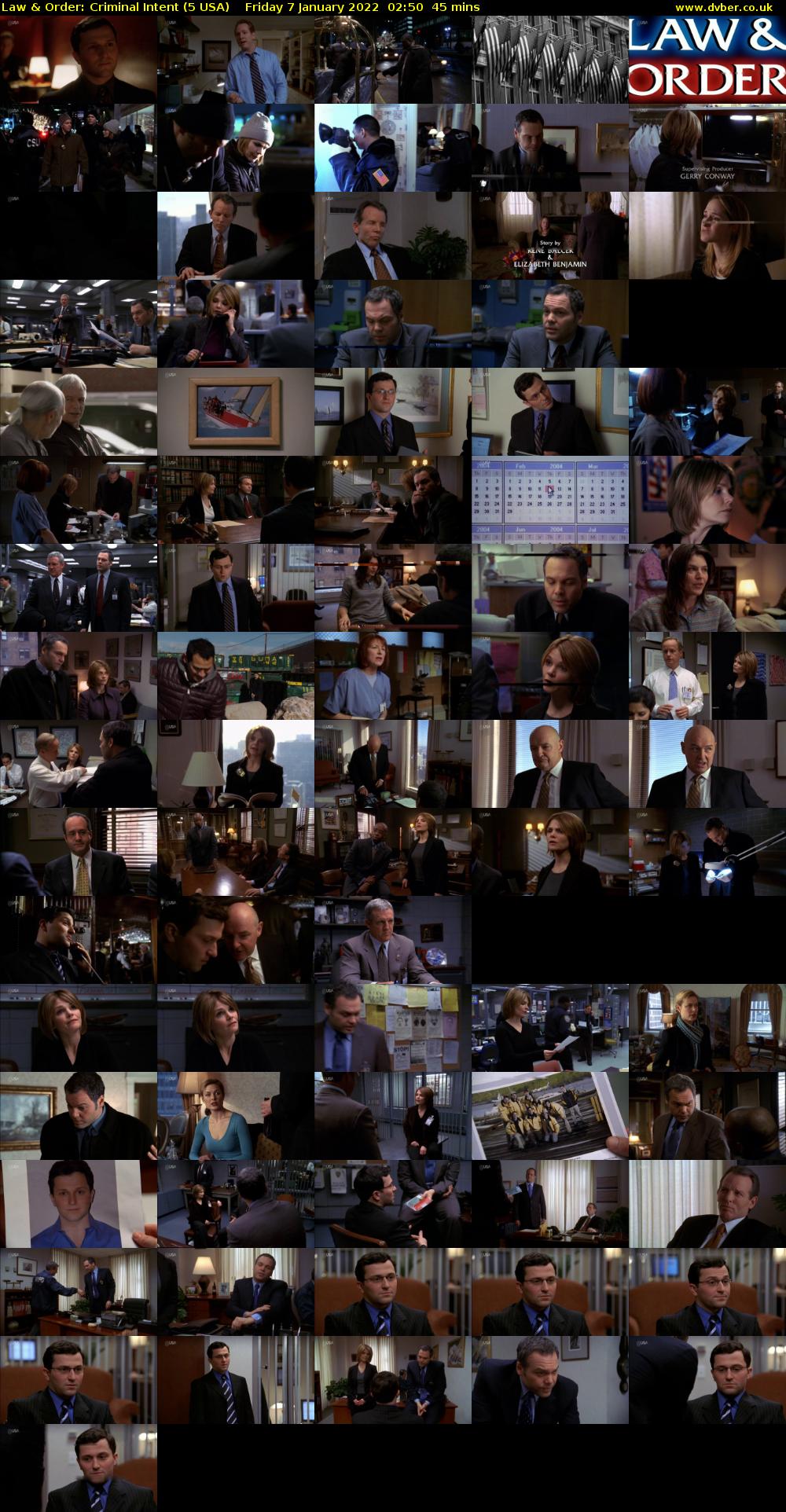 Law & Order: Criminal Intent (5 USA) Friday 7 January 2022 02:50 - 03:35