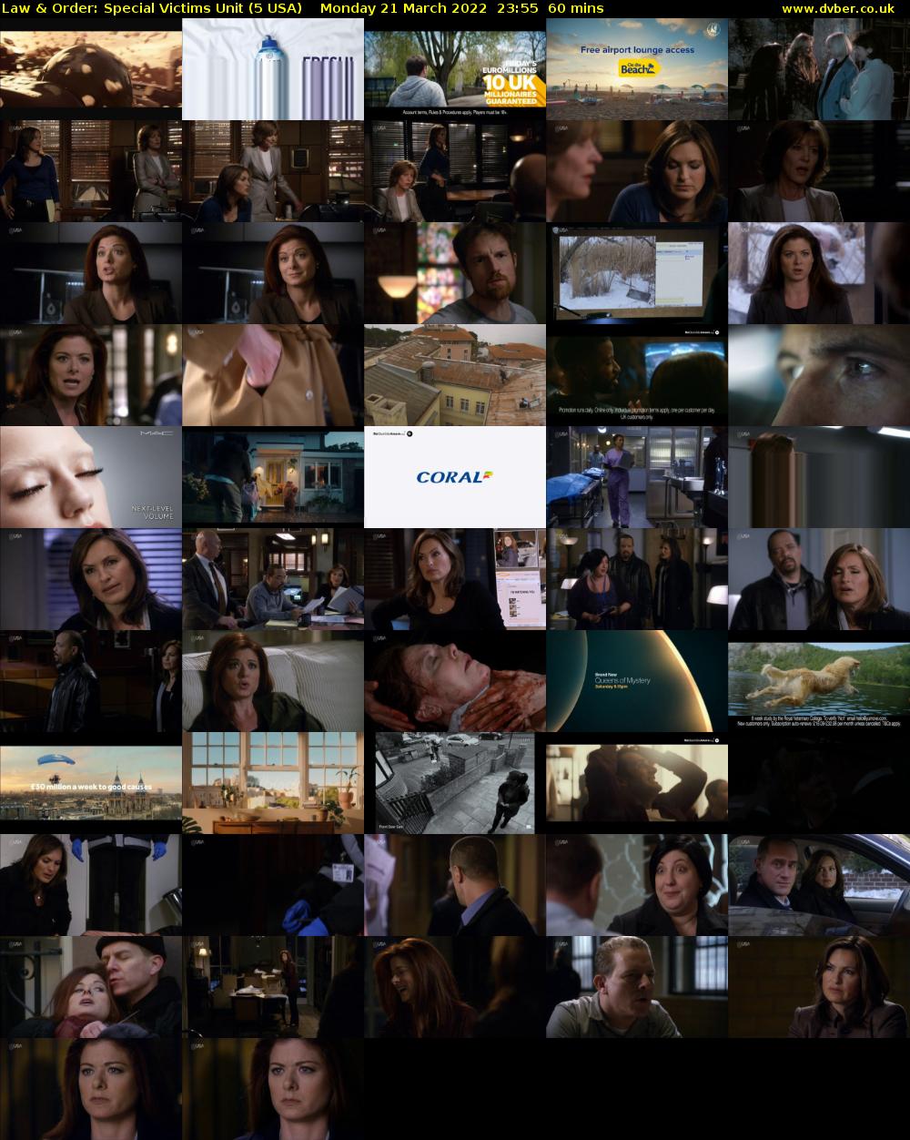 Law & Order: Special Victims Unit (5 USA) Monday 21 March 2022 23:55 - 00:55