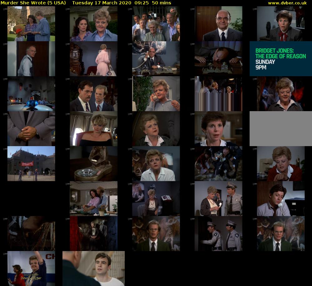 Murder She Wrote (5 USA) Tuesday 17 March 2020 09:25 - 10:15