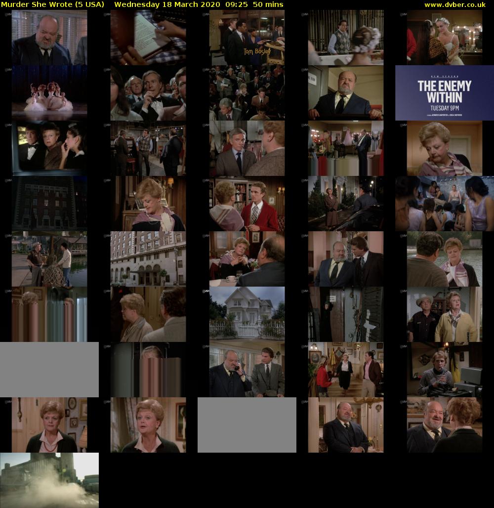 Murder She Wrote (5 USA) Wednesday 18 March 2020 09:25 - 10:15