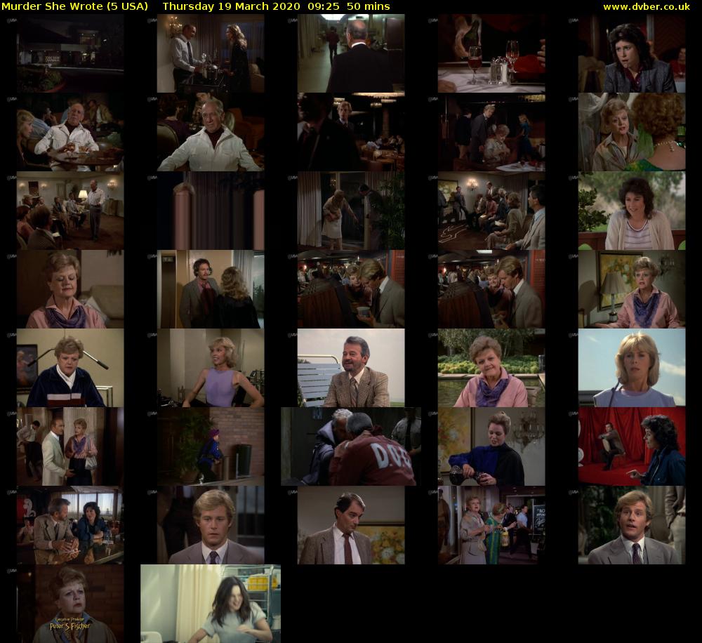 Murder She Wrote (5 USA) Thursday 19 March 2020 09:25 - 10:15