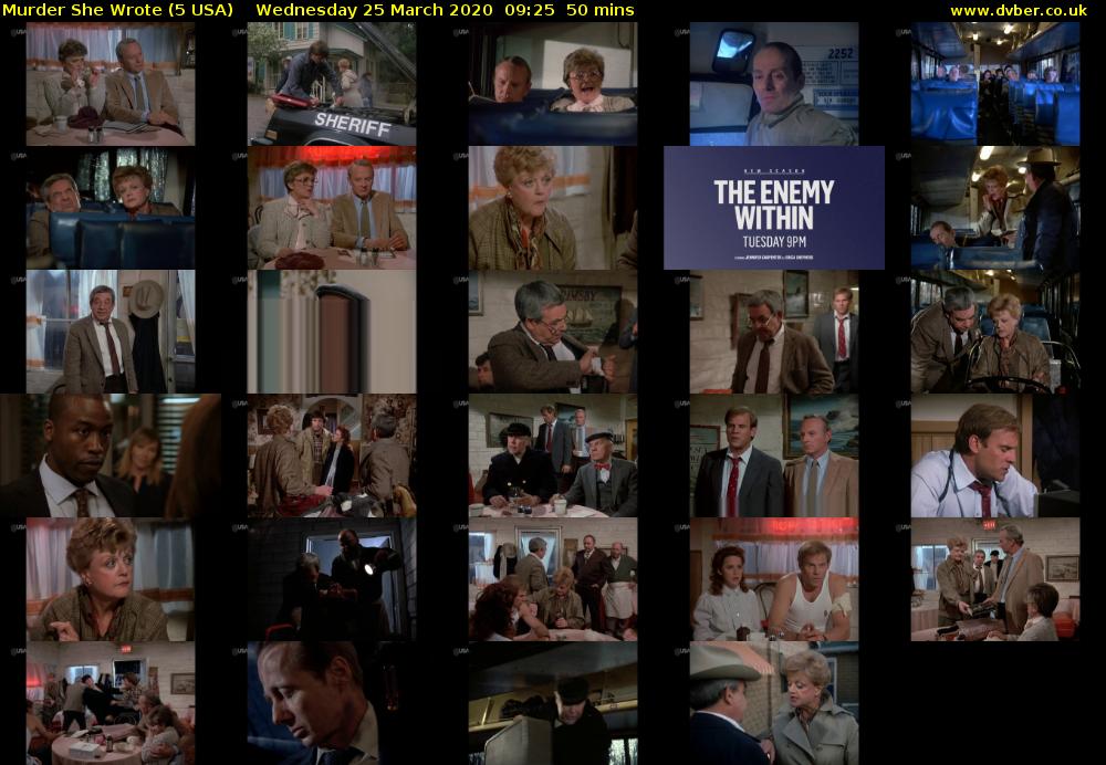Murder She Wrote (5 USA) Wednesday 25 March 2020 09:25 - 10:15