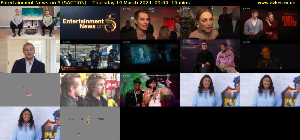 Entertainment News on 5 (5ACTION) Thursday 14 March 2024 09:00 - 09:10