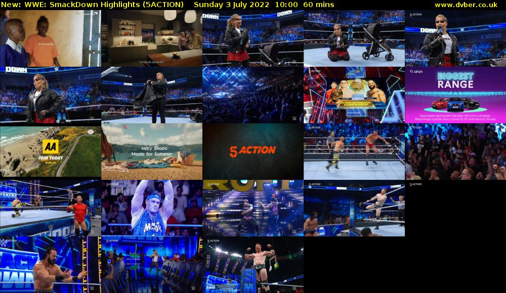 WWE: SmackDown Highlights (5ACTION) Sunday 3 July 2022 10:00 - 11:00