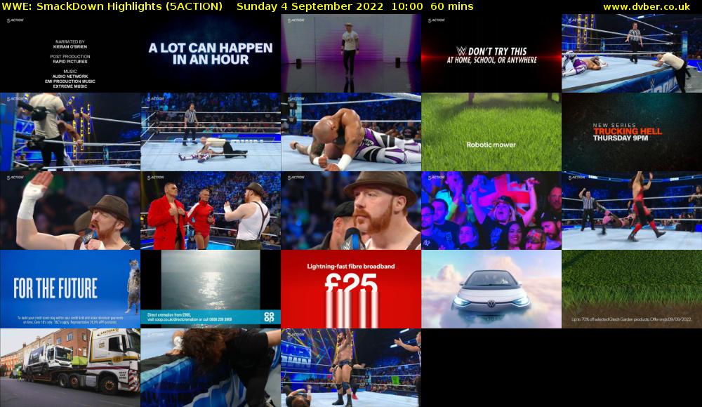 WWE: SmackDown Highlights (5ACTION) Sunday 4 September 2022 10:00 - 11:00