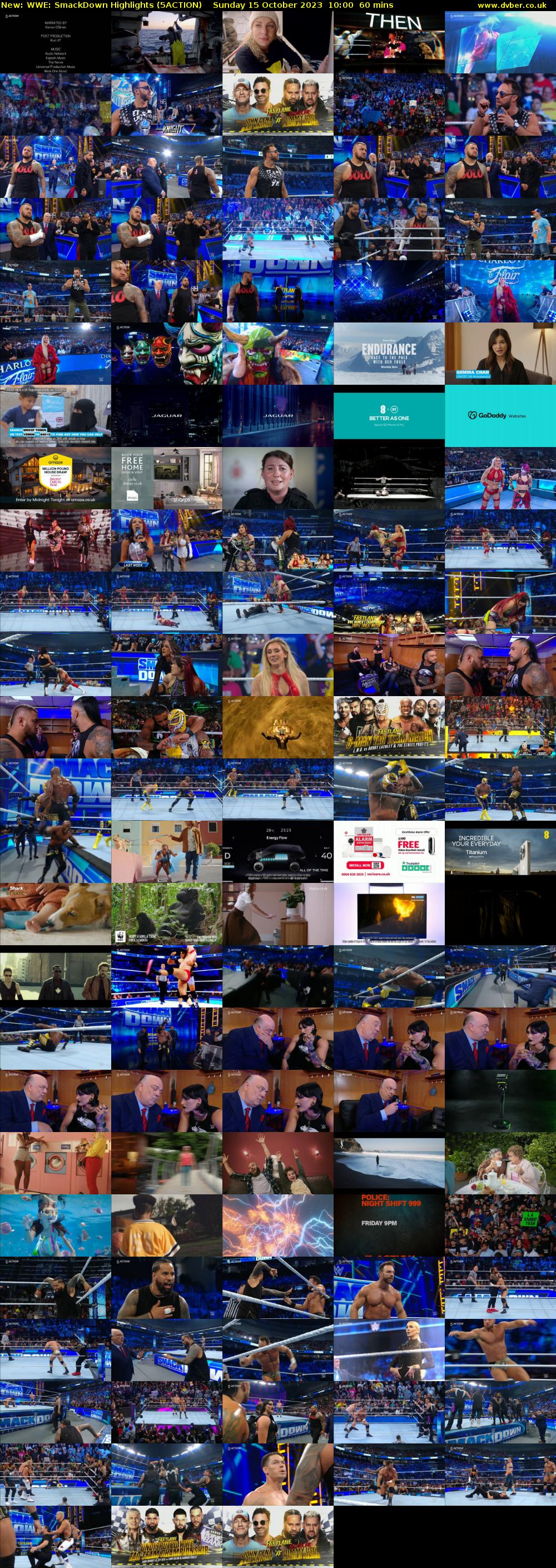 WWE: SmackDown Highlights (5ACTION) Sunday 15 October 2023 10:00 - 11:00