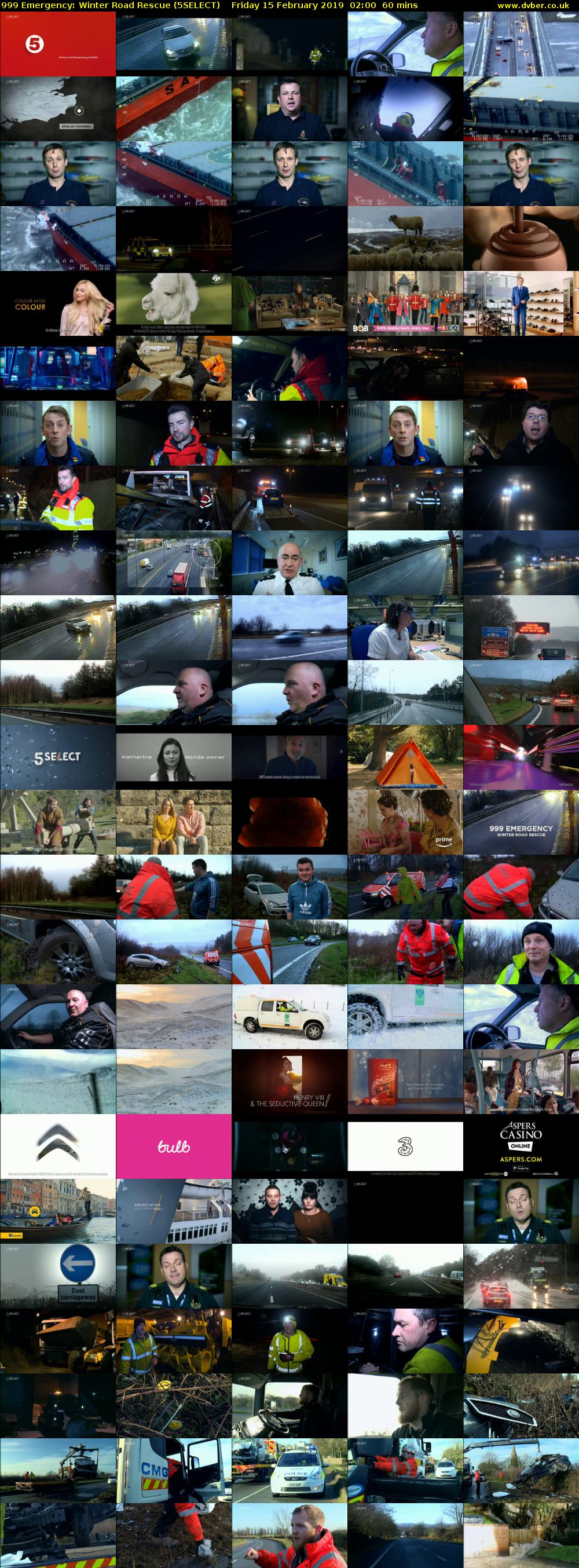 999 Emergency: Winter Road Rescue (5SELECT) Friday 15 February 2019 02:00 - 03:00
