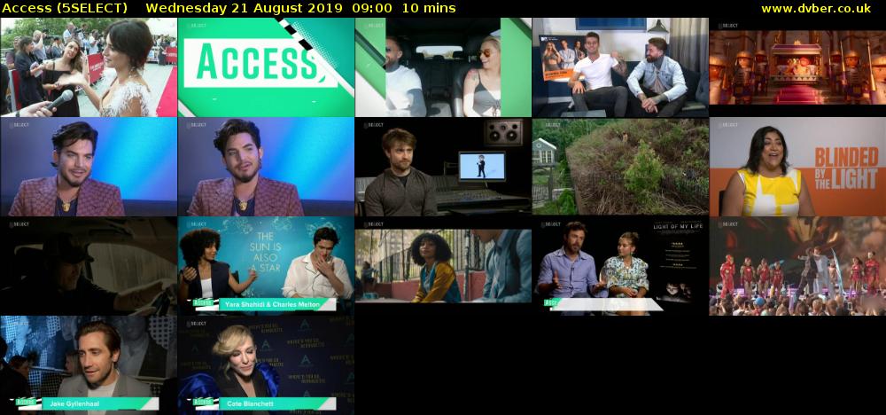 Access (5SELECT) Wednesday 21 August 2019 09:00 - 09:10