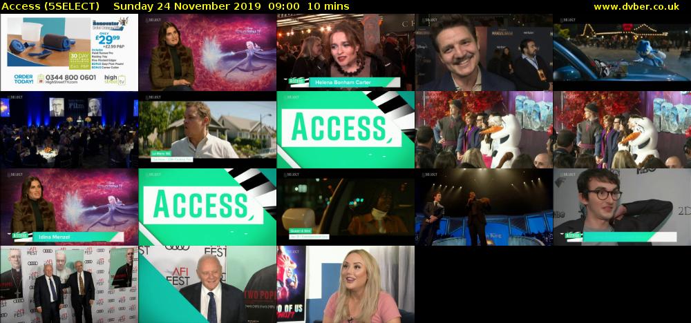 Access (5SELECT) Sunday 24 November 2019 09:00 - 09:10