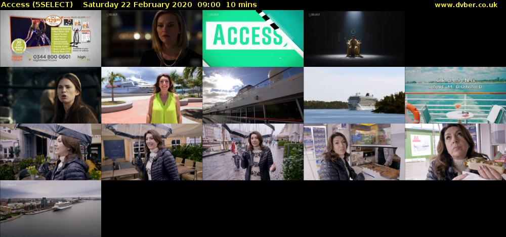 Access (5SELECT) Saturday 22 February 2020 09:00 - 09:10