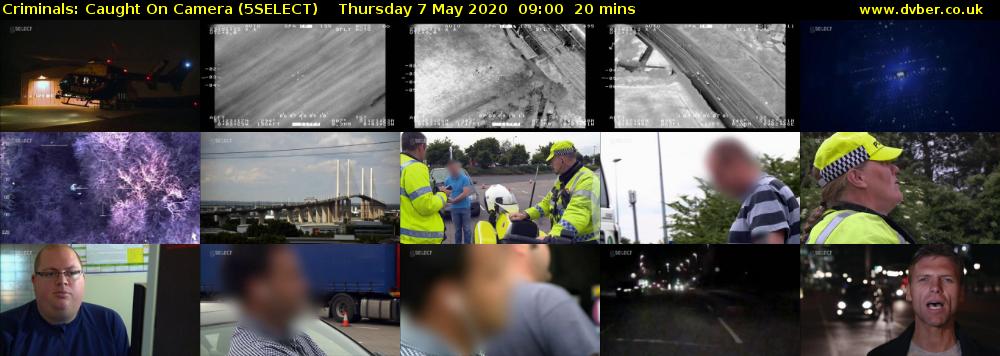 Criminals: Caught On Camera (5SELECT) Thursday 7 May 2020 09:00 - 09:20