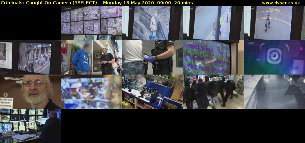 Criminals: Caught On Camera (5SELECT) Monday 18 May 2020 09:00 - 09:20